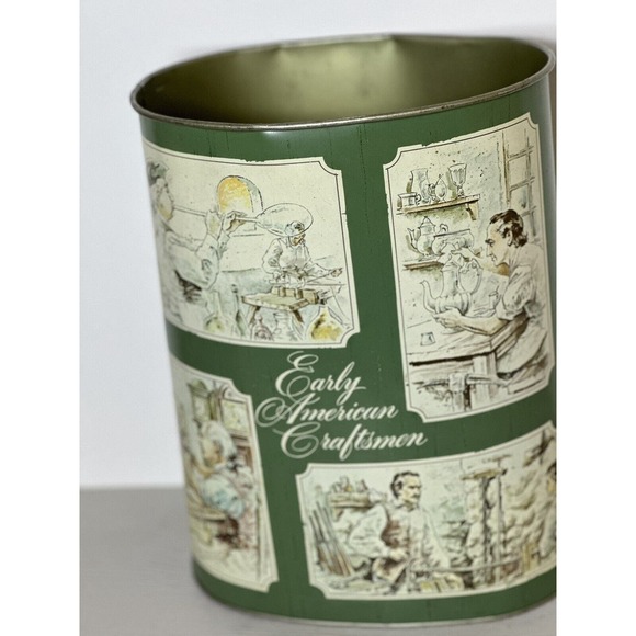 Vintage Chein Co Metal Trashcan Early American Craftsman - Picture 6 of 11